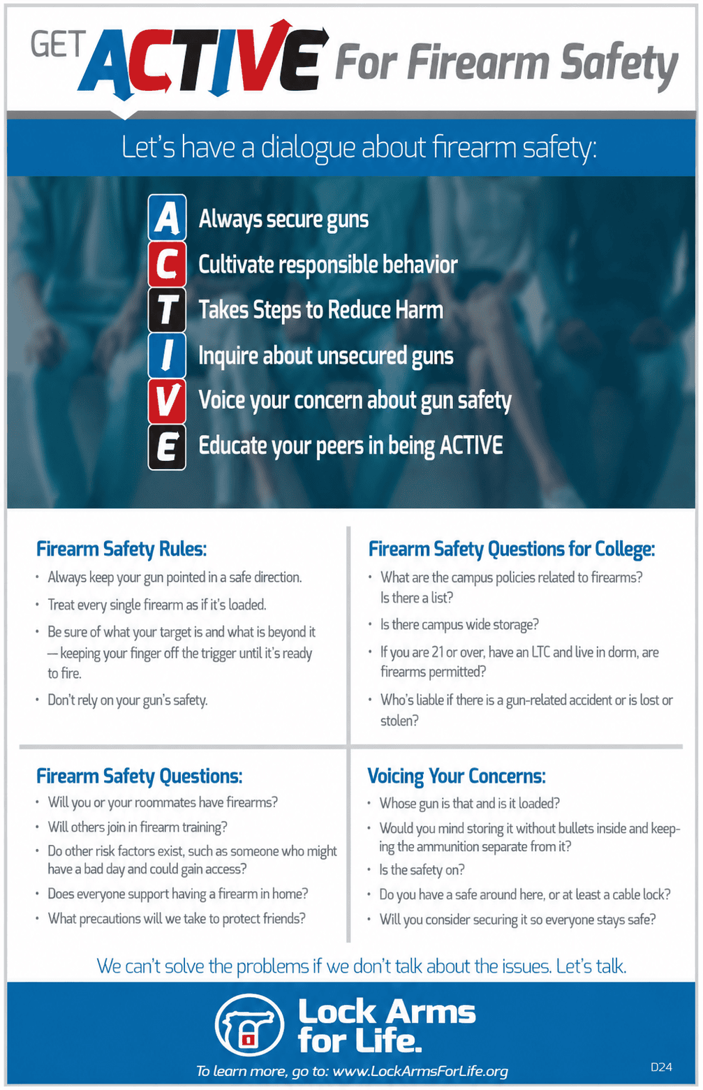Get ACTIVE firearm safety awareness flyer from Lock Arms for Life