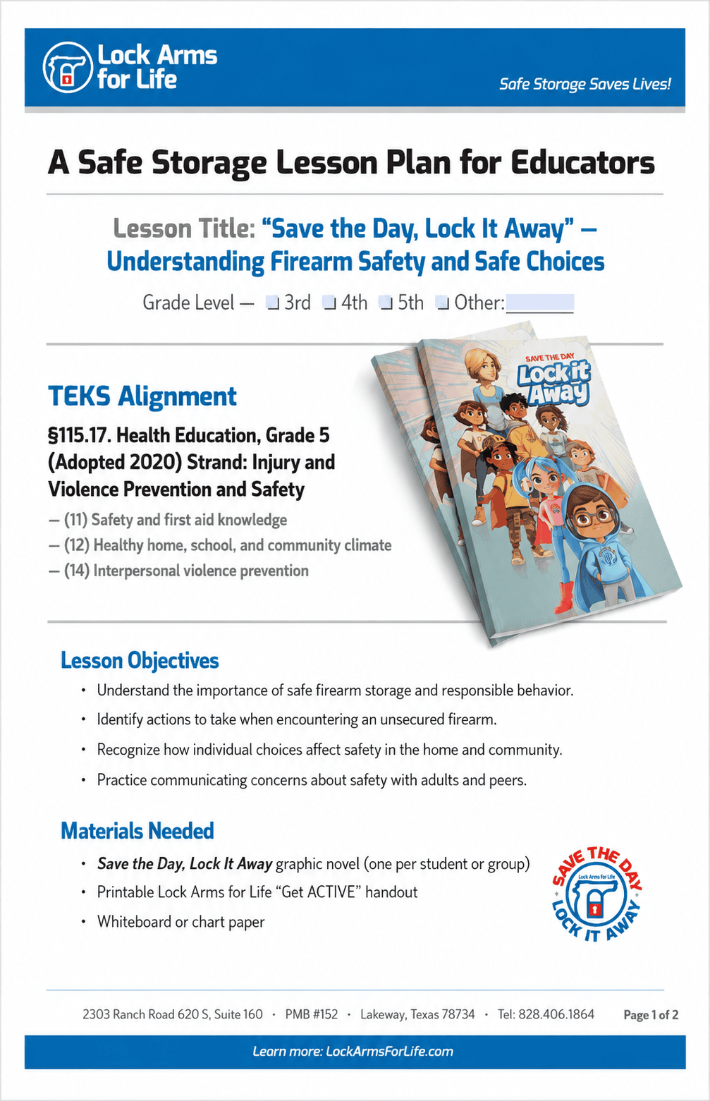TEKS-aligned firearm safety lesson plan for Texas educators