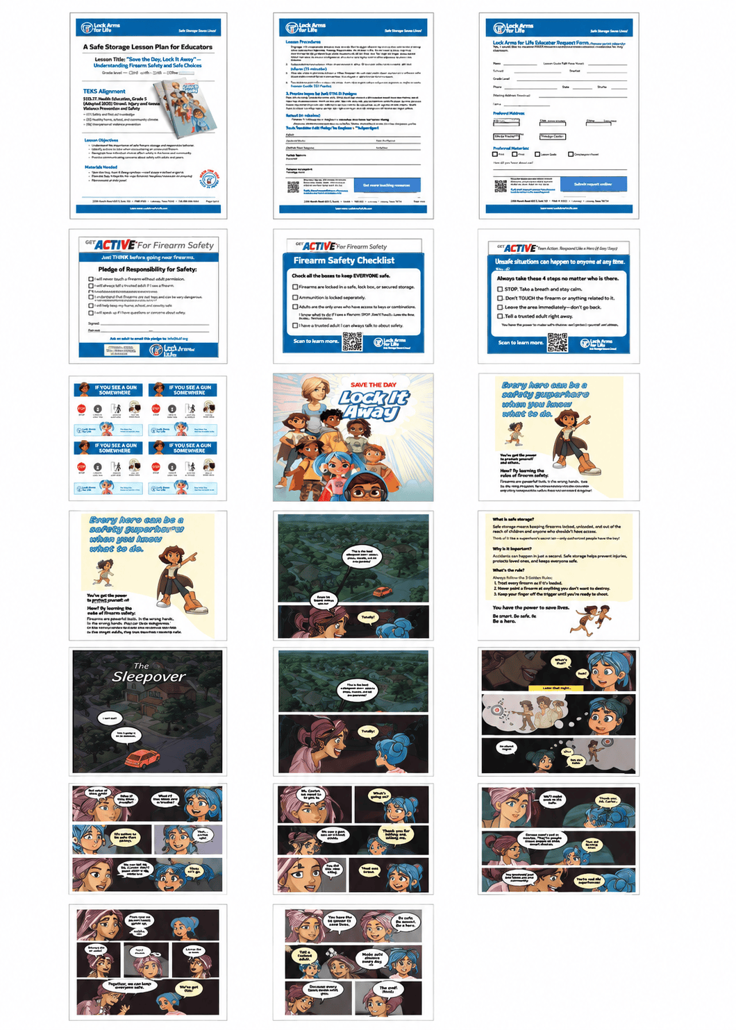 Save the Day, Lock It Away firearm safety graphic novel for children