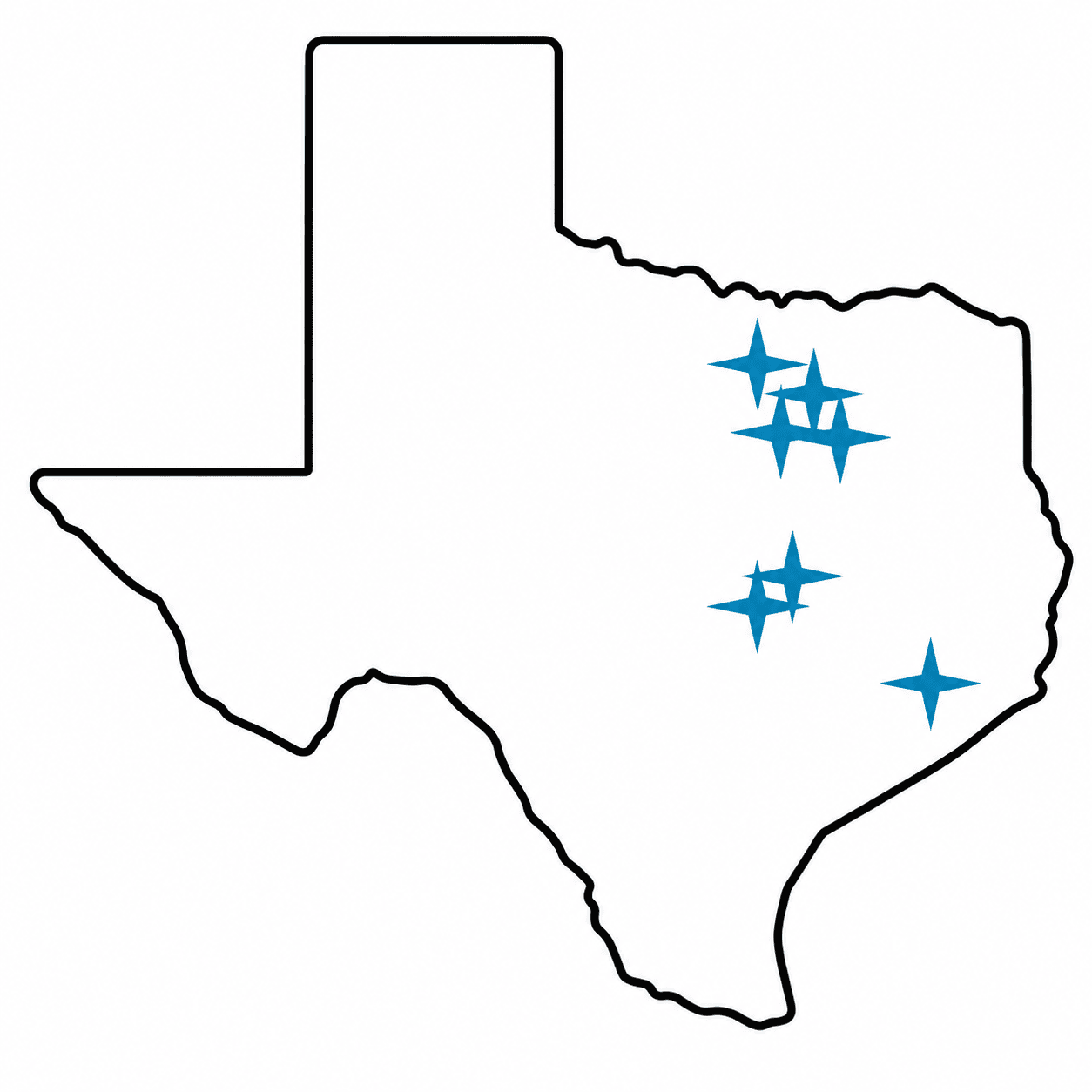 Map of Texas showing cities recognizing August as Gun Safety Awareness Month